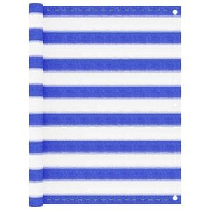 Paravan de balcon vidaXL, albastru, si alb, 90x300 cm, HDPE  