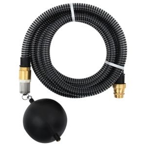 Furtun de aspiratie cu racorduri din alama vidaXL, negru, 1", 25 m PVC 