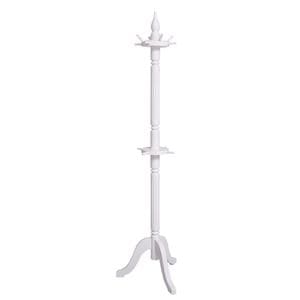 Cuier stativ hol din lemn masiv Fancy Chic, culoare alb P004, vopsit, 100% lemn masiv, 59 x 59 x 200 cm