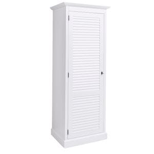 Dulap cu 1 usa, Colectia Shutter, vopsit, 100% lemn masiv, 76 x 59 x 200 cm, alb murdar P039