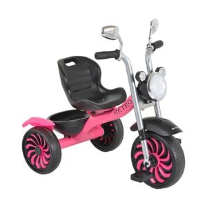 Tricicleta cu pedale clasica BYOX Retro, far cu lumini si muzica, 3-6 ani, 25 kg, Roz