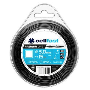 Rola fir de Taiere pentru Trimmer Cellfast Premium, sectiune patrata 3.0 mm x 15 m, intarita cu particule de aluminiu