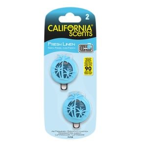 Odorizant auto California Scents, Fresh Linen, Mini Diffuser, 2x3ml