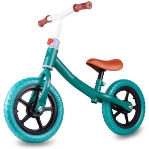 Bicicleta de echilibru fara pedale, LikeSmart Push Bike, Ghidon reglabil, Sa Moale, Manere anti alunecare, Roti Spuma EVA 12, Greutate Maxima 35 kg, Turcoaz
