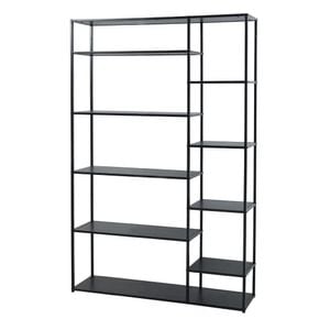Etajera DacEnergy, structura metalica, aspect elegant, 10 zone de depozitare, 120 x 30 x 188 cm, capacitate de incarcare pe fiecare raft 10 kg, culoare neagra