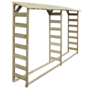 Sopron dublu pentru lemne vidaXL, 300x44x176 cm, lemn de pin tratat