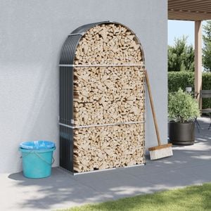 Suport de busteni vidaXL, antracit, 120x45x210 cm, otel galvanizat