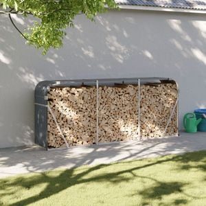 Suport de busteni vidaXL, antracit, 234x45x100 cm, otel galvanizat