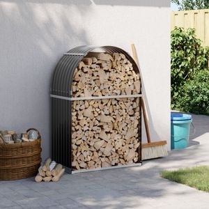 Suport de busteni vidaXL, antracit, 80x45x120 cm, otel galvanizat