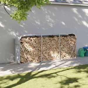 Suport de busteni vidaXL, gri deschis, 234x45x100 cm, otel galvanizat
