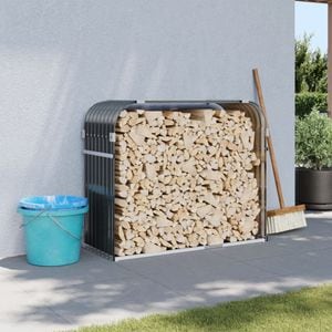 Suport de busteni vidaXL, antracit, 120x45x100 cm, otel galvanizat