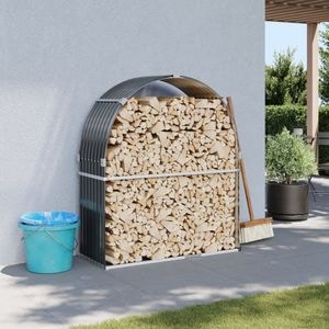 Suport de busteni vidaXL, antracit, 120x45x140 cm, otel galvanizat