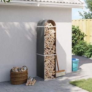 Suport de busteni vidaXL, antracit, 40x45x170 cm, otel galvanizat