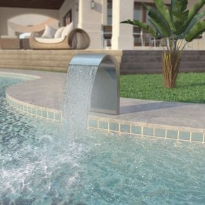 Fantana vidaxL de piscina, otel inoxidabil 45 x 30 x 65 cm, argintiu 