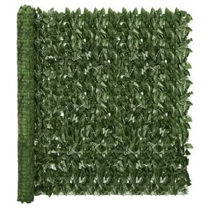 Paravan de balcon vidaXL, frunze verde inchis, 600x150 cm