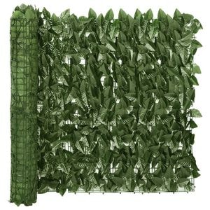 Paravan de balcon vidaXL, frunze verde inchis, 600x75 cm