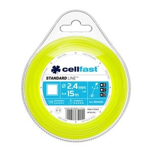 Fir de Taiere Patrat pentru Trimmer 2.4 mm x 15 m Cellfast Standard