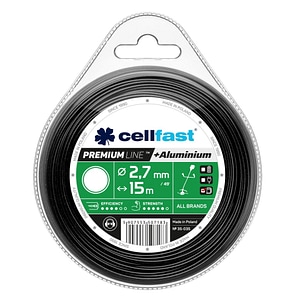 Rola fir premium intarita cu particule de aluminiu pentru masini de tuns iarba - profil rotund 2,7 mm x 15 m Cellfast