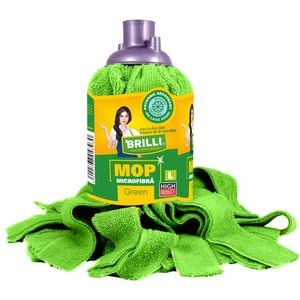 Rezerva de mop Brilli, microfibra, marimea L, verde