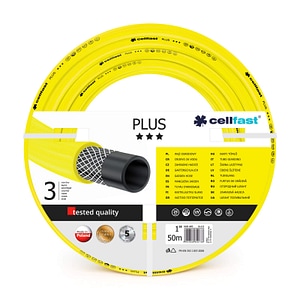 Furtun Gradina Profesional PLUS Cellfast 1", 50m, 3 Straturi, Galben, Rezistent UV si Anti-Alge