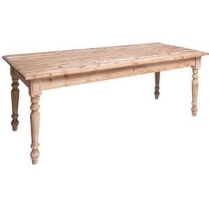 Masa de sufragerie cu picioare strunjite 210x90cm, culoare maro deschis P071, periat adanc, 100% lemn masiv