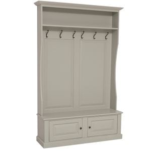 Cuier cu 2 usi, culoare gri P013, vopsit, 100% lemn masiv