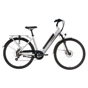 Bicicleta electrica de oras BOTTARI E-8600, roata 28", motor 250W, cadru aluminiu, 7 viteze, viteza max 25 Km/h, schimbatoare Shimano, frane disc, baterie 13Ah, alb