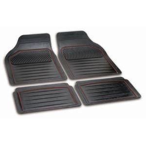 Set covorase auto cauciuc, universale, negru rosu, 4 buc
