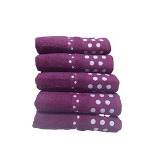 Set 5 prosoape de baie, ET COLLECTION, 100% bumbac, 50x90 cm, 450gsm, Mov