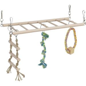 Pod suspendat pentru rozatoare Trixie, cu jucarii, lemn, 35x15x15 cm, 6905