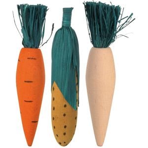 Set Jucarii De Rontait Pentru Rozatoare, Trixie, Lemn/Paie, 10 cm, 3 buc, 6190