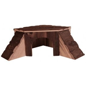 Casuta de colt pentru rozatoare Trixie, Thordis, Lemn, 35x15x37/37 cm, Maro, 6128
