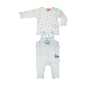 Set bebelusi salopeta si bluza Patrula Catelusilor, alb/albastru, 18 luni