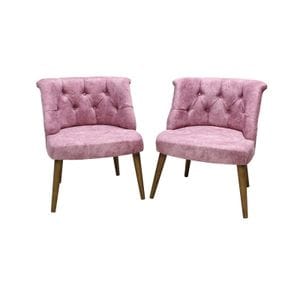 Set 2 fotolii Ella, textil, 60 x 63 x 80 cm, roz