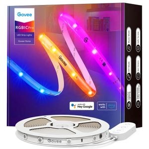 Banda LED Govee RGBIC Pro H619A, 5m, Sincronizare Muzica, Wifi si Bluetooth, Alexa , Google Asistant, strat protector, 1620 lm, 24W