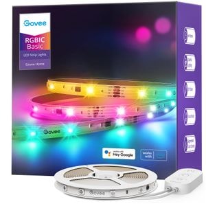 Banda LED Govee Basic H618C RGBIC, 10m, Sincronizare Muzica, Wifi si Bluetooth, Alexa , Google Asistant, 1620 lm, 18W