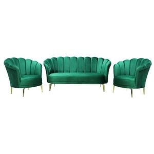Set canapea Lotus cu 2 fotolii, 150 x 72 x 78 cm, baby face, Verde
