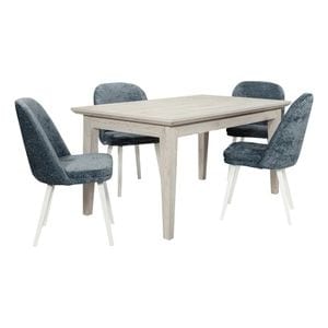 Set masa extensibila Novo Loft cu 4 scaune Julie, natur, 140/180 x 76 x 78 cm