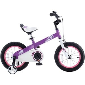 Bicicleta copii 3-5 ani Royal Baby Honey Children, roti 14", frana C-Brake fata, torpedo spate, cauciucuri late tip MTB, roti ajutatoare, mov