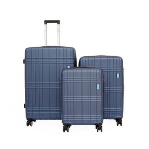 Set 3 valize DIELLE, ABS, 55x37x20 cm, 65x42x27+5 cm, 75x49x30 +5 cm, albastru