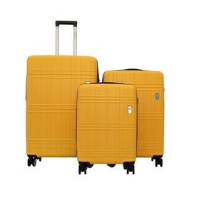 Set 3 VALIZE DIELLE, ABS, 55x37x20 cm, 65x42x27+5 cm, 75x49x30 +5 cm, galben