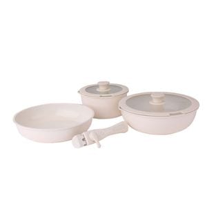 Set vase de gatit Zilan ZLN0965 din 8 piese, 5 straturi de material, compatibil cuptor