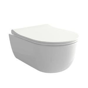 Vas WC suspendat Supreme, 49 cm, montaj suspendat, evacuare orizontala, alb