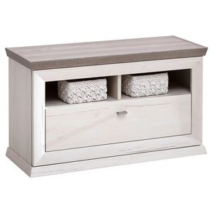 Banca pentru hol Hom'In, 85.2x50.5x38.5 cm, Alb-Gri