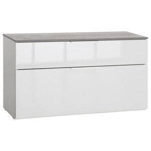 Banca pentru hol Xora, 90x50x35 cm, alb-gri deschis