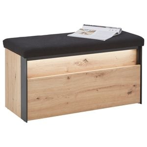 Banca pentru hol, 91.5x48.5x40 cm, negru-maro deschis
