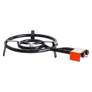 Arzator rotund (pirostrie) din aliaj HouseXL Palio, 2 robineti, 2 arzatoare, GPL, interior si exterior, diametru 40 cm