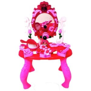 Set Masuta de Infrumusetare cu Oglinda si Accesorii pentru Copii, Roz