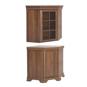 Set mobila living pentru colt comoda VMN1 si vitrina VMNN1, DRIMUS, PAL, 75x75x97 cm, Maro