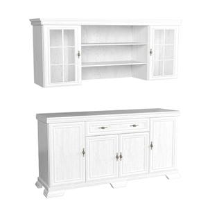 Set mobila living comoda VM4 si vitrina VMN5, DRIMUS, PAL, 168x46x97 cm, Alb